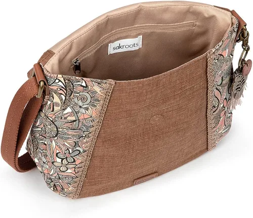 Vista 3 de Sakroots Foldover Bolso cruzado en lona de algodón, bolso multifuncional con correa ajustable y bolsillos con cremallera