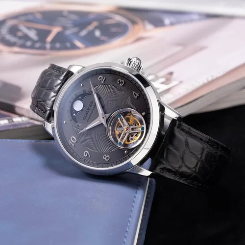 Vista 2 de Sugess S429.02 Tourbillon Master MoonPhase Seagull ST8235 Reloj mecánico de cristal de zafiro para hombre, plateado