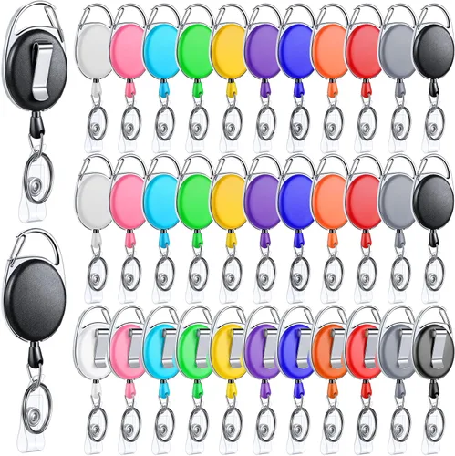Vista 16 de Laumoi - 80 clips retráctiles para carretes de identificación Negro