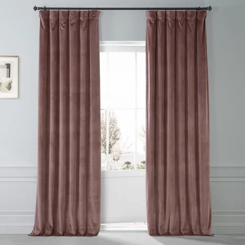 Vista 32 de HPD Half Price Drapes - Cortinas de terciopelo de lujo con bloqueo de luz para dormitorio (1 panel), 50W X 84L, cortinas Hotel con bloqueo de luz