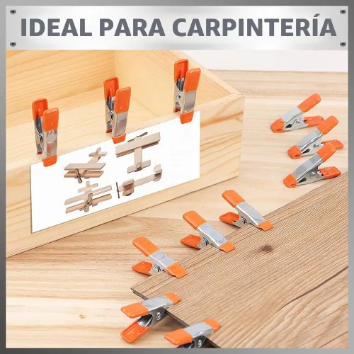 Vista 7 de HORUSDY Abrazadera de resorte pequeña de 10 piezas, 2 pulgadas, abrazaderas de resorte de metal, apertura de mandíbula de 3/4 pulgadas Naranja