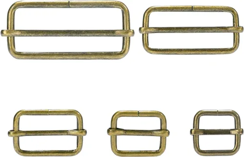 Vista 15 de CooBigo Paquete de 25 hebillas deslizantes ajustables de metal de 1 pulgada, ajustador rectangular Tri-Glide, deslizador de correa de tirantes