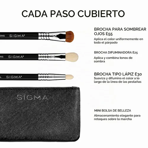 Vista 3 de Sigma Beauty Glam'n Go - Juego de brochas para ojos, cepillo de maquillaje, arándano, paquete de 4