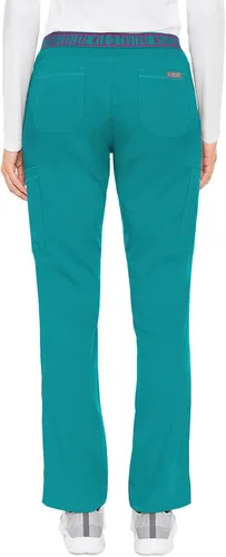 Vista 4 de Med Couture Pantalón de yoga para mujer con 7 bolsillos, cintura de punto acanalado ultrasuave y tecnología elástica de 2 vías, MC7739