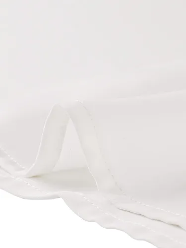 Vista 5 de Allegra K Camisa de trabajo con botones para mujer, manga corta, cuello de punto