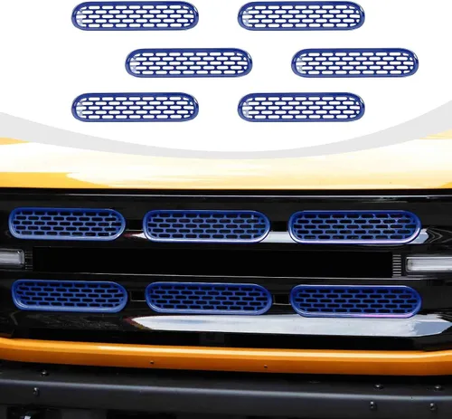 Vista 12 de RAZPOY Para insertos de parrilla de malla Bronco, 6 piezas de cubierta protectora de rejilla frontal con clip compatible con accesorios exteriores