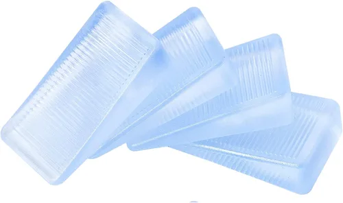 Vista 5 de ZZRANYE 4 Piezas de Cuñas de Mesa de Goma Transparente, Cuña de Nivel para Mejora del Hogar, Cuñas de Mesa, Cuñas de Cama, Cuñas de Inodoro, Cuñas