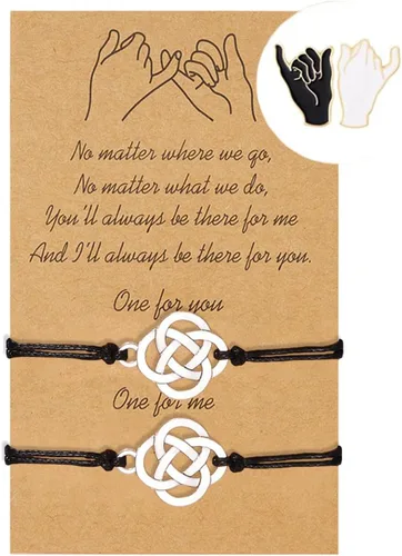Vista 23 de BOCHOI Pinky Promise Pulseras a Juego a Distancia para Parejas Mejor Amigo BFF Pulsera de Amistad Madre Hijo Hija Niño Niña Él Ella Novia Novio