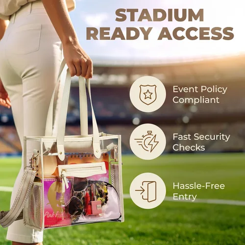 Vista 6 de Handy Laundry Clear Bag for Stadium Events - Large Transparent Tote - Clear Purse for Women, Work, Beach & Shopping