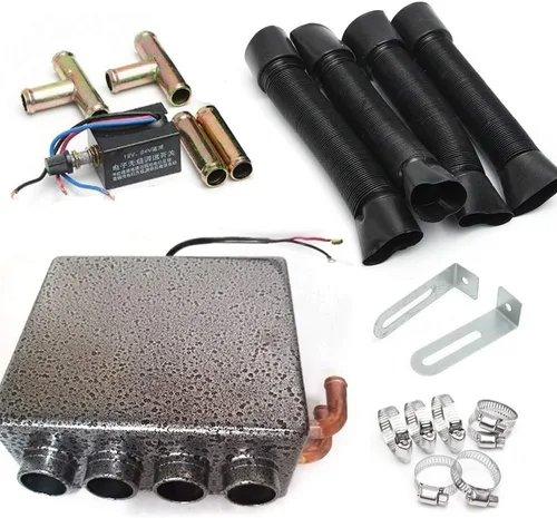 Vista 3 de Calentador universal de 12 V con 4 puertos para debajo del salpicadero, con interruptor de velocidad, gris, para automóvil, camión, barcos