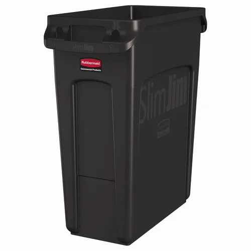 Vista 18 de Rubbermaid Commercial Products - Basurero de reciclaje, diseño rectangular con canales de ventilación, modelo Slim Jim, Beige