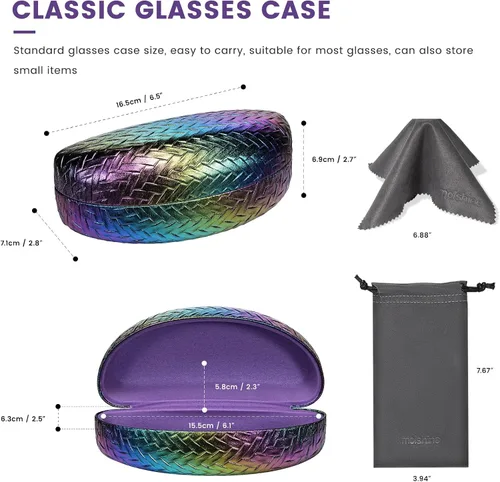 Vista 2 de molshine Estuche rígido para lentes de sol, funda clásica para gafas de sol y lentes