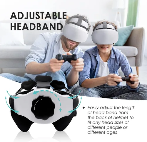 Vista 3 de for Oculus Quest 2 Elite Head Strap, VR Game Headstrap, Comfortable Adjustable VR Headset Accessories Head Strap for Replacement
