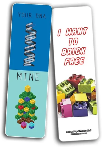 Vista 2 de Creanoso Divertidos marcadores de Lego (5 juegos x 6 tarjetas) – Juego de tarjetas inspiradoras diarias – Interesante libro de páginas – Gran regalo