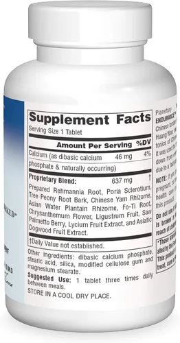 Vista 3 de Planetary Herbals Tabletas Rehmannia Endurance, 75