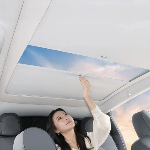 Vista 10 de Parasol retráctil de techo para Tesla Modelo 3 (2017-2023), techo FullShade para proteger el interior y mantener la refrigeración, protección UV