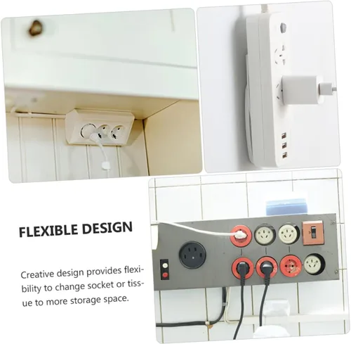 Vista 9 de BESPORTBLE 10 pares de soportes de panel de conexión de cable montado en la pared sin perforaciones
