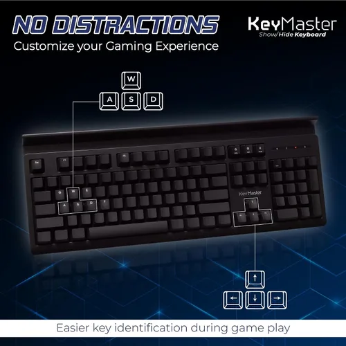 Vista 3 de Teclado mecánico en blanco o visible Teclado para juegos de PC con cable de Keymaster Teclas brillantes con iluminación de teclas personalizada