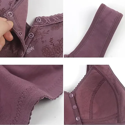 Vista 3 de Ainid Brasier con botón frontal, cómodo y transpirable, brasier deportivo para mujer