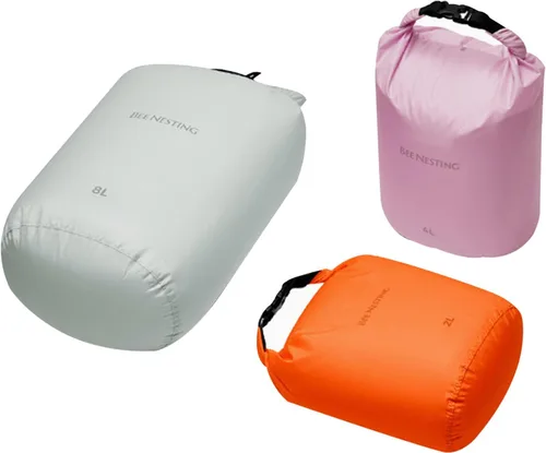 Vista 66 de Bee Nesting Juego de bolsas secas ultraligeras para mochileros, saco seco impermeable para camping, senderismo, motocicleta, saco de cosas ligeras