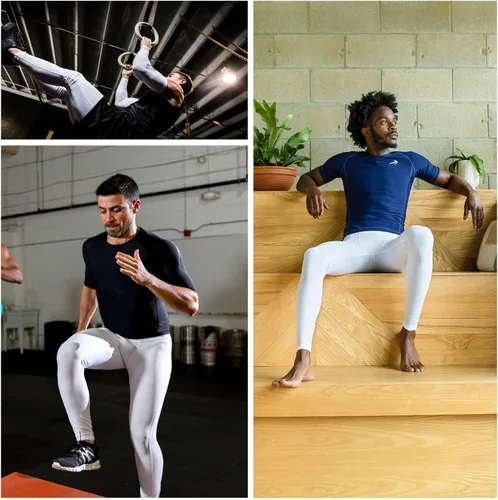 Vista 3 de CompressionZ - Pantalones de compresión para hombre, leggings de correr para hombre, leggings deportivos.