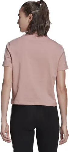 Vista 2 de adidas Camiseta corta de 3 rayas Essentials para mujer Negro-blanco