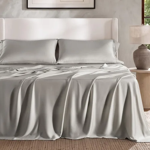 Vista 12 de EverGrace Tencel™ Sheet Set, Breathable & Cooling, Queen, Dark Olive Green Cooling, Luxury Silky Soft, Lyocell TENCEL Sheets, Breathable Bedding for