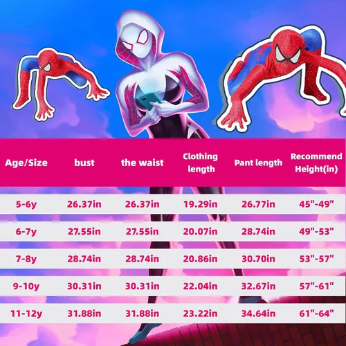 Vista 3 de sunmond Disfraz de Spider Gwen para niñas, disfraz de superhéroe fantasma, Stacy, vestido de cosplay, perfecto para uso diario y Halloween