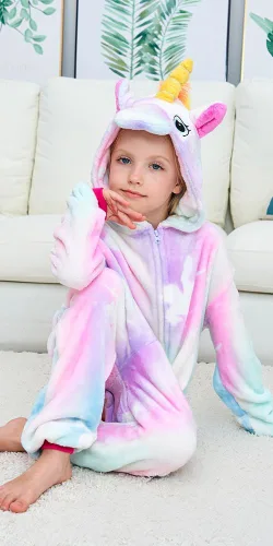 Vista 5 de Pijama unisex de unicornio para niños, disfraz de Halloween
