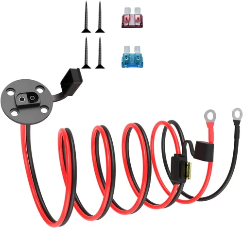 Vista 9 de ELFCULB Cable de extensión de enchufe de alimentación SAE a conector SAE, puerto de pared lateral SAE de montaje en panel de 14 AWG de 2 pies