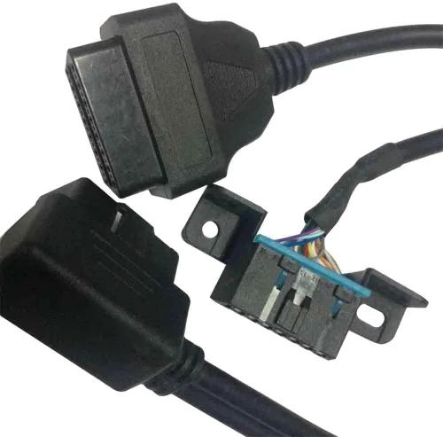 Vista 5 de OBD2 Cable de extensión de ángulo recto macho a hembra recto compatible con vehículos Buick y Wuling de 1.181 in
