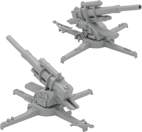Vista 3 de BMC Classic WW2 Alemán 3.465 in Artillería - 2 piezas de plástico gris ejército hombres accesorios