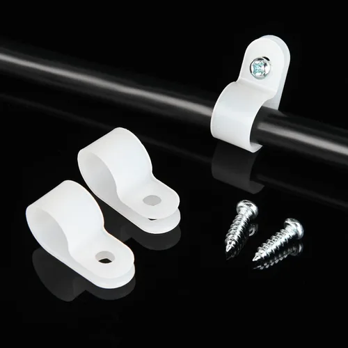 Vista 4 de GOOACC Clips de montaje estilo P de cuerda de 1/2 pulgada con cabeza panorámica Phillips tornillos de acero inoxidable para gestión de cables