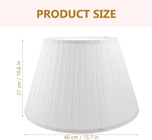 Vista 2 de Pantalla de lámpara de mesa, pantalla plisada blanca, tamaño mediano, de lino, para lámpara de mesa y de pie, repuesto de pantalla para el hogar