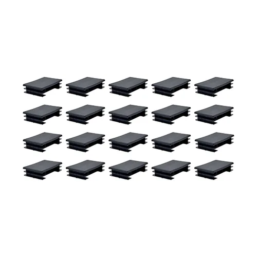 Vista 17 de Outwater Tapones rectangulares de plástico de 1-1/2 x 3 pulgadas para tubos, tapón de acabado para silla de tubo rectangular, protector de suelo, se