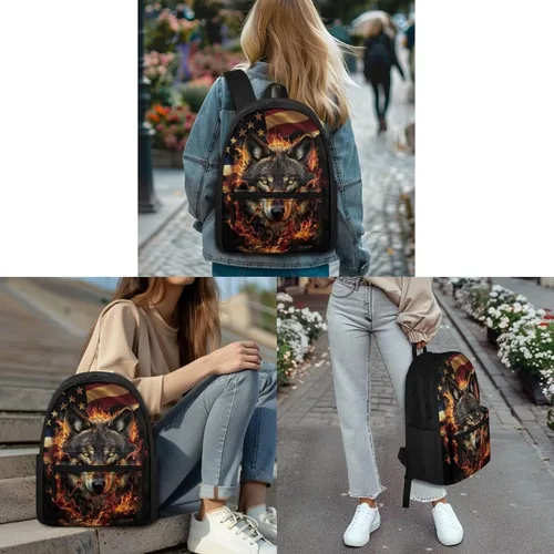 Vista 145 de FOR U DESIGNS Fuego baloncesto impreso niños escuela mochilas viaje mochila libro bolsa