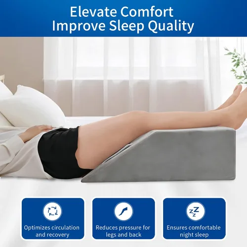 Vista 3 de Almohadas de elevación de piernas para después de la cirugía, almohada de espuma viscoelástica para dormir, espalda baja, cadera, tobillo, alivio