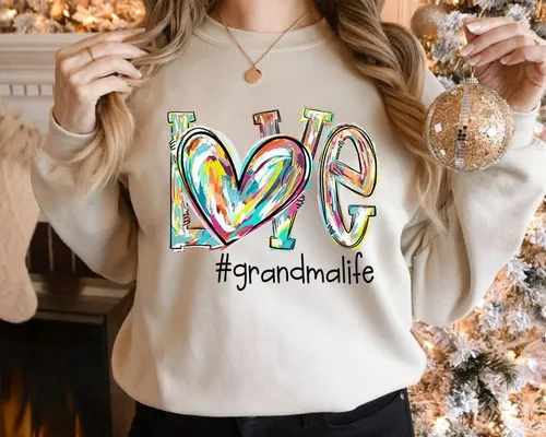 Vista 4 de Sudadera personalizada para abuela, sudadera para mamá, abuela, bruja, murciélago, Halloween, sudaderas en la manga