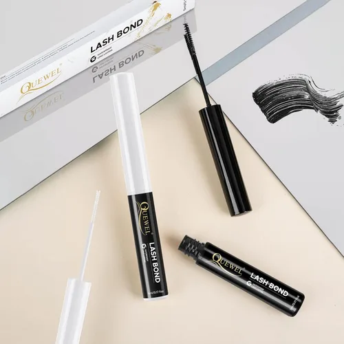 Vista 8 de QUEWEL Lash Bond - Pegamento de pestañas en racimo negro para extensiones de pestañas, rímel impermeable de larga duración