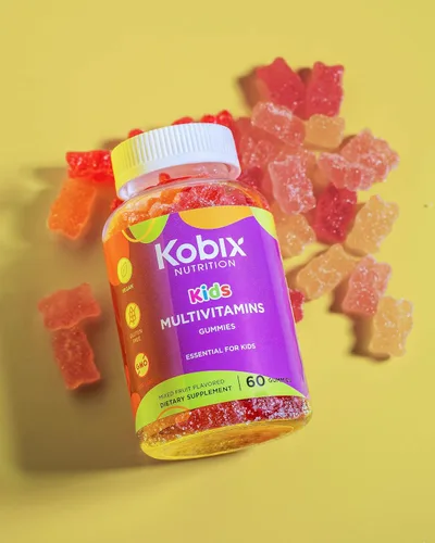 Vista 6 de Kobix - Gomitas multivitamínicas para niños, vitaminas para niños, Kosher sin OMG, veganas, sin gluten, 60 gomitas esenciales para niños