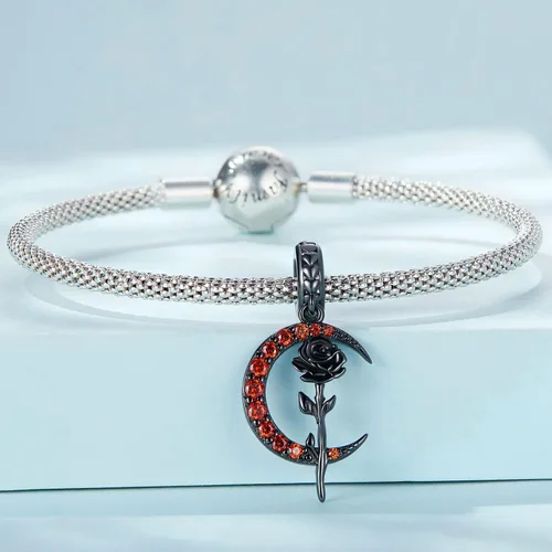 Vista 3 de Abalorios de plata de ley para pulseras, collares, familia para siempre, circonita cúbica, regalo de joyería para mujeres