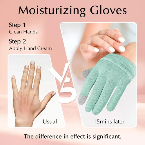 Vista 2 de Evridwear Guantes de algodón hidratantes con pantalla táctil para manos secas, para SPA, cuidado de manos con eccema, guantes hidratantes
