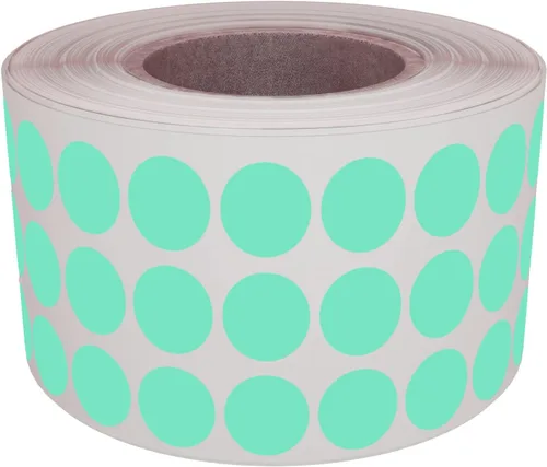 Vista 18 de Royal Green Rollo de calcomanías de punto de codificación de colores de Negro
