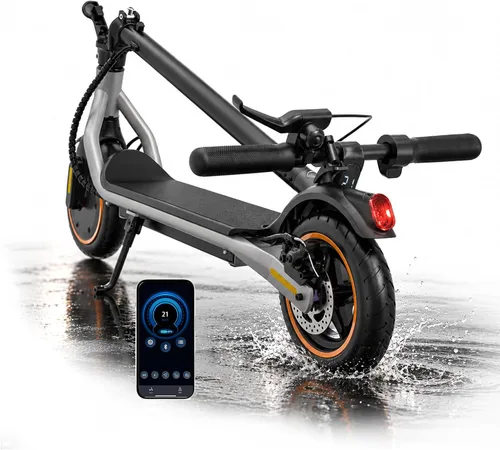 Vista 14 de Scooter eléctrico - Scooter eléctrico para adultos y adolescentes Negro - Rojo