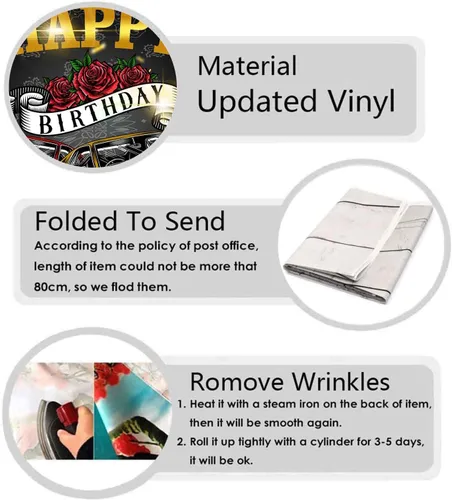Vista 8 de Telón de fondo retro para automóvil de 9 x 6 pies para fiesta de cumpleaños, fiesta temática de los años 50, suministros de decoración de fiesta