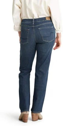Vista 3 de Signature by Levi Strauss Co Gold Label jeans rectos para mujer que favorecen la figura Standard and Plus