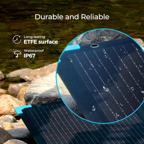 Vista 6 de Renogy Panel solar portátil de 80 vatios para estación de energía, panel solar plegable de 12 V para camping RV de 23.5% de eficiencia módulo solar