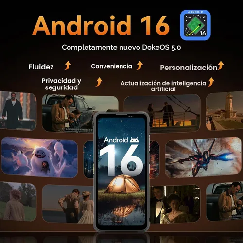 Vista 7 de Blackview Fort 5 - Teléfono resistente desbloqueado, Android 16 para exteriores, 36 GB de RAM 256 GB ROM, cámara de visión nocturna de 108 MP