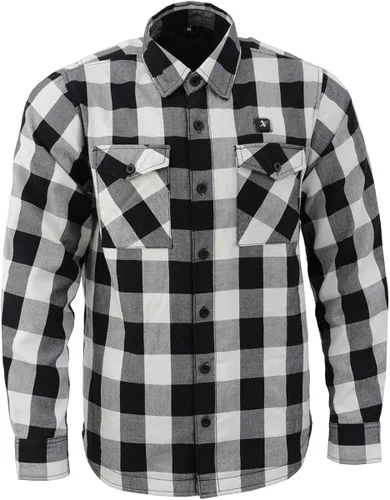 Vista 9 de Nexgen Heat NXM1601SET Riffraff - Camisa de manga de franela térmica para hombre, color negrogrisblanco, actividades al aire libre con batería