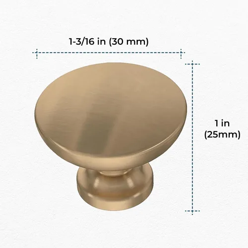 Vista 4 de Franklin Brass P29523K-SN-B - Pomo redondo con tapa plana